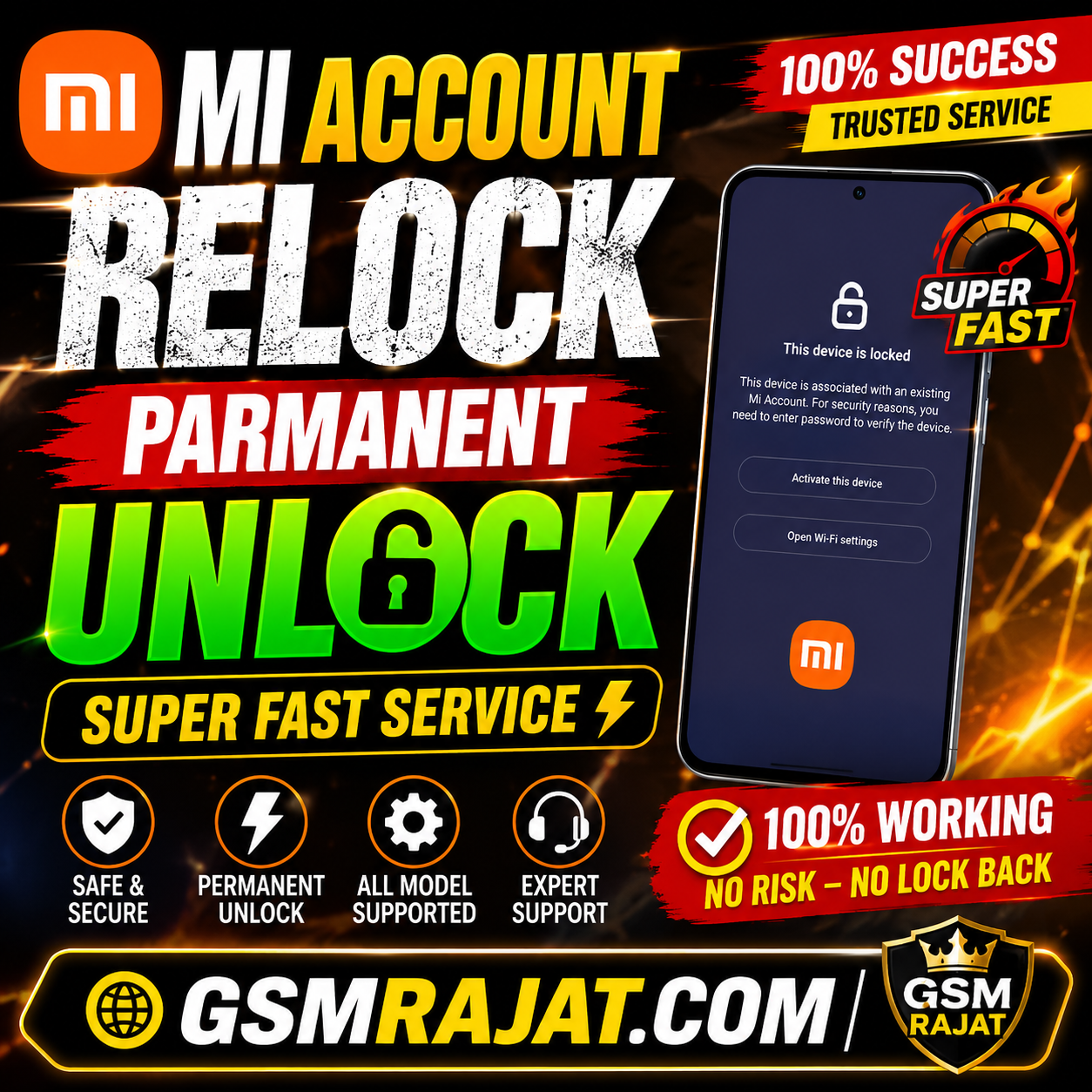 007# Xiaomi Mi Account Lock Remove [ WORLDWIDE ] [ China Not Support ] Fast Service